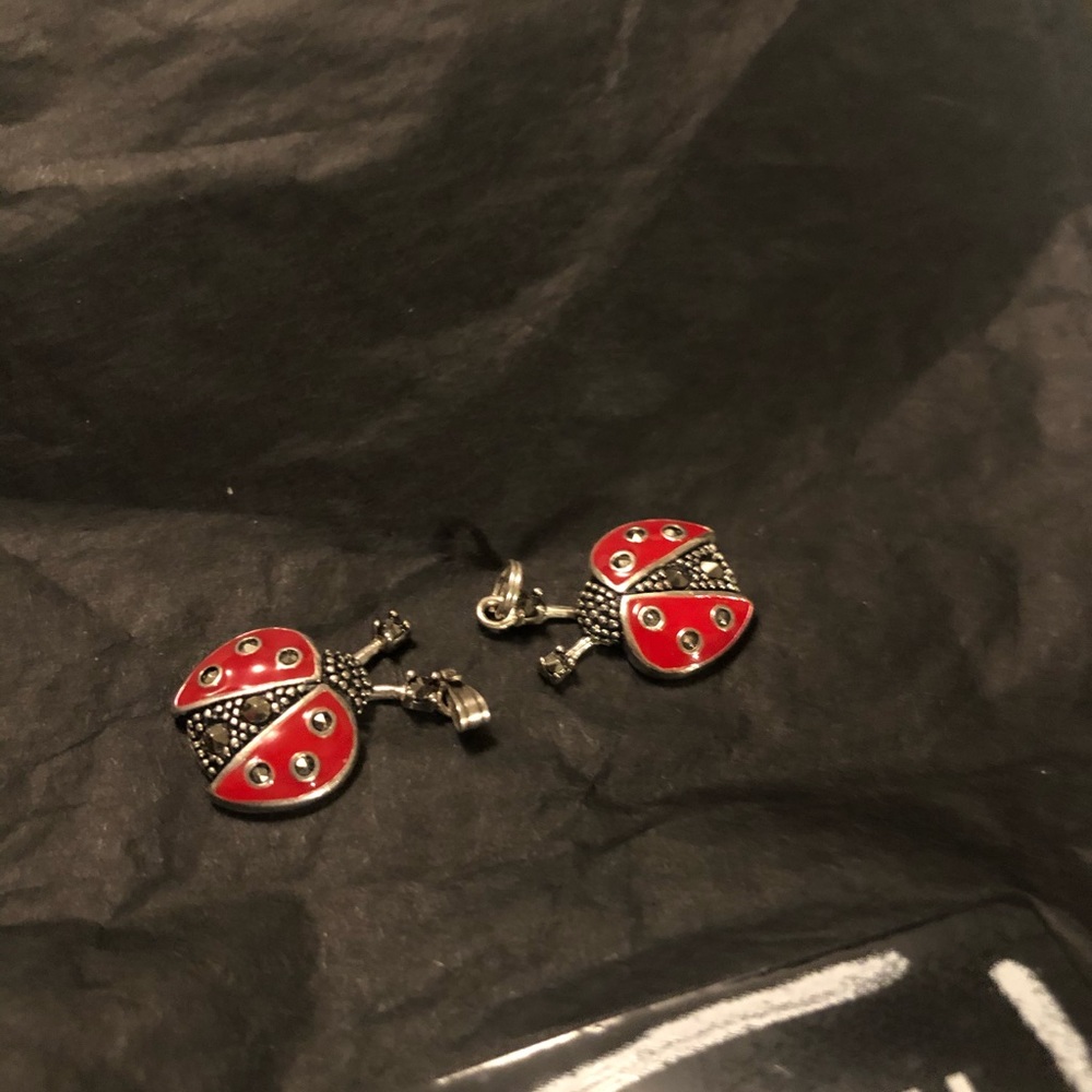 pendent 925 silver lady bug two pieces